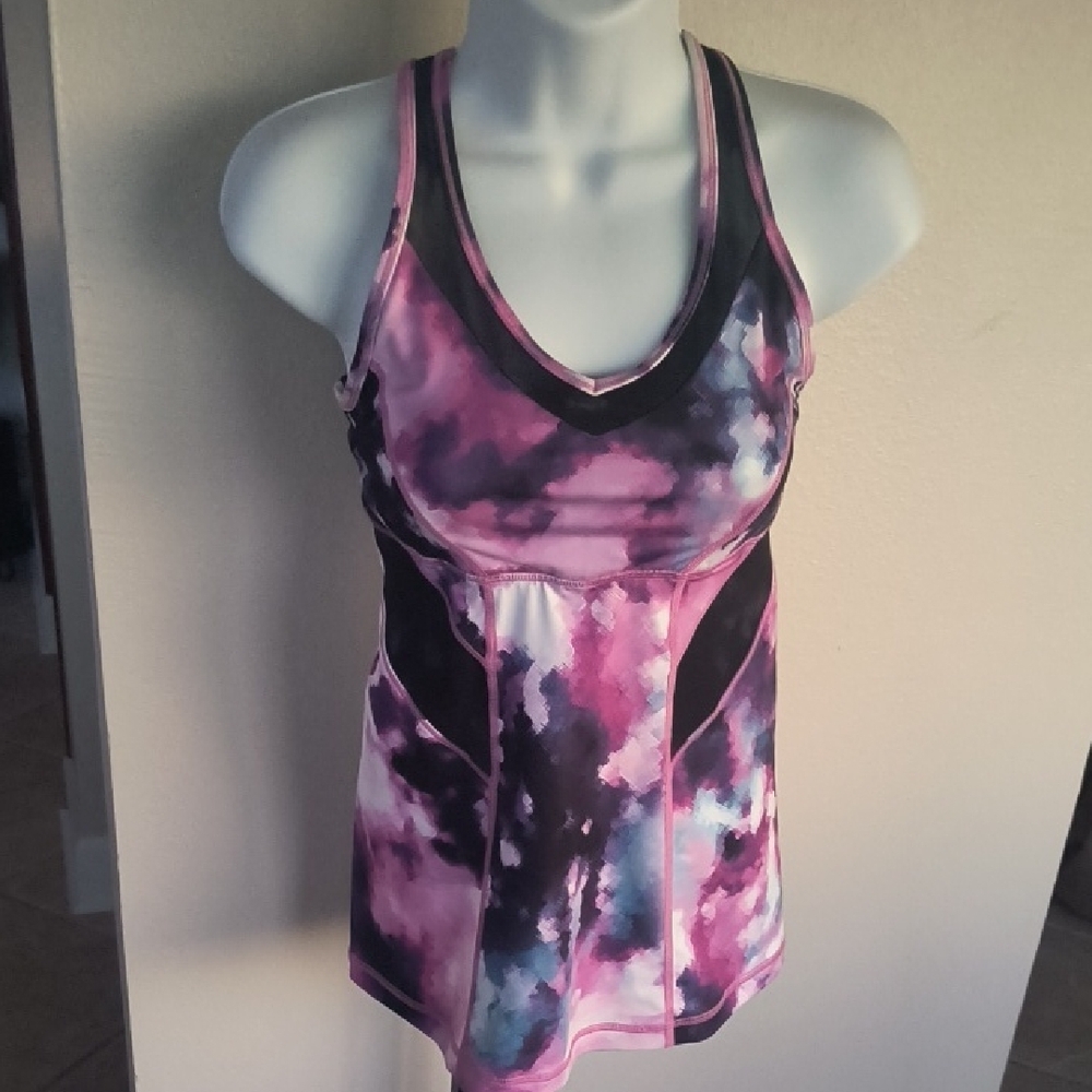 Lululemon Athletica Purple Pink Graphic Fitted Tank Top